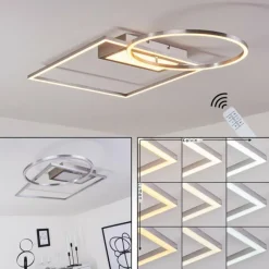 hofstein Plafonnier Loftheim LED Chrome, Nickel mat, 1 lumière