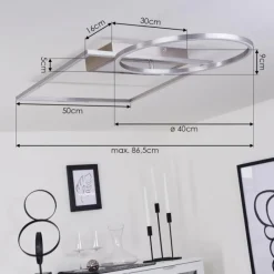 hofstein Plafonnier Loftheim LED Chrome, Nickel mat, 1 lumière