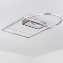 hofstein Plafonnier Loftheim LED Chrome, Nickel mat, 1 lumière