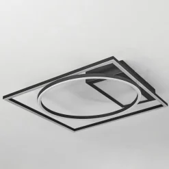 hofstein Plafonnier Loftheim LED Chrome, Noir, Blanc, 1 lumière, Télécommandes* Éclairage Led