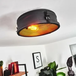 hofstein Plafonnier Lofthus Noir, 1 lumière