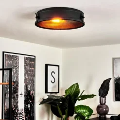 hofstein Plafonnier Lofthus Noir, 2 lumières