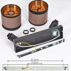Lampes En Tissu-hofstein Plafonnier Lohobe Chrome, Noir, 2 lumières