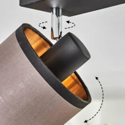 Lampes En Tissu-hofstein Plafonnier Lohobe Chrome, Noir, 2 lumières