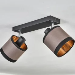 Lampes En Tissu-hofstein Plafonnier Lohobe Chrome, Noir, 2 lumières