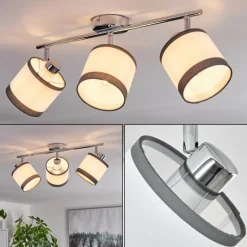 Lampes En Tissu-hofstein Plafonnier Lohobe Chrome, 3 lumières