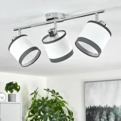Lampes En Tissu-hofstein Plafonnier Lohobe Chrome, 3 lumières