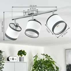 Lampes En Tissu-hofstein Plafonnier Lohobe Chrome, 3 lumières