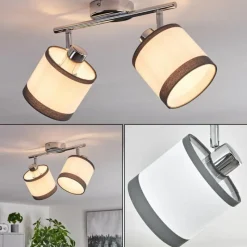 Lampes En Tissu-hofstein Plafonnier Lohobe Chrome, 2 lumières