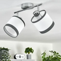 Lampes En Tissu-hofstein Plafonnier Lohobe Chrome, 2 lumières