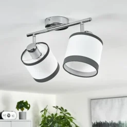 Lampes En Tissu-hofstein Plafonnier Lohobe Chrome, 2 lumières
