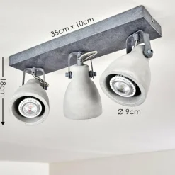 hofstein Plafonnier Lomma Gris, 3 lumières