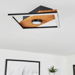 Luminaires Scandinaves-hofstein Plafonnier Lomnion LED Écru, Noir, 1 lumière