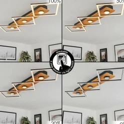 Luminaires Scandinaves-hofstein Plafonnier Lomnion LED Écru, Noir, 1 lumière