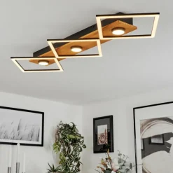 Luminaires Scandinaves-hofstein Plafonnier Lomnion LED Écru, Noir, 1 lumière