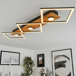 Luminaires Scandinaves-hofstein Plafonnier Lomnion LED Écru, Noir, 1 lumière
