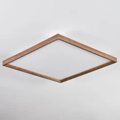 hofstein Plafonnier Longvic LED Brun, Couleur bois, Noir, 1 lumière