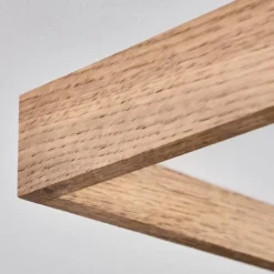 hofstein Plafonnier Longvic LED Brun, Couleur bois, Noir, 1 lumière, Télécommandes