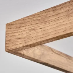 hofstein Plafonnier Longvic LED Brun, Couleur bois, Noir, 1 lumière, Télécommandes