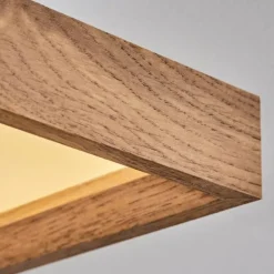 hofstein Plafonnier Longvic LED Brun, Couleur bois, Noir, 1 lumière