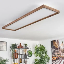 hofstein Plafonnier Longvic LED Couleur bois, Noir, 1 lumière