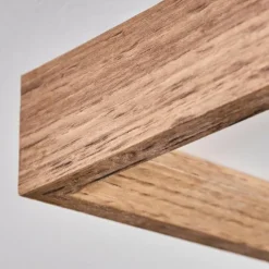 hofstein Plafonnier Longvic LED Couleur bois, Noir, 1 lumière, Télécommandes