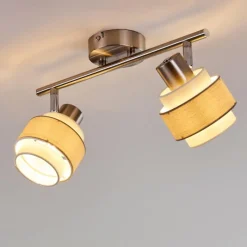 hofstein Plafonnier Lotorp Nickel mat, 2 lumières* Spots Et Projecteurs