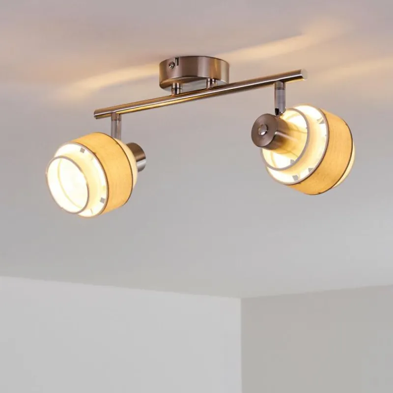 hofstein Plafonnier Lotorp Nickel mat, 2 lumières* Spots Et Projecteurs