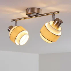 hofstein Plafonnier Lotorp Nickel mat, 2 lumières* Spots Et Projecteurs