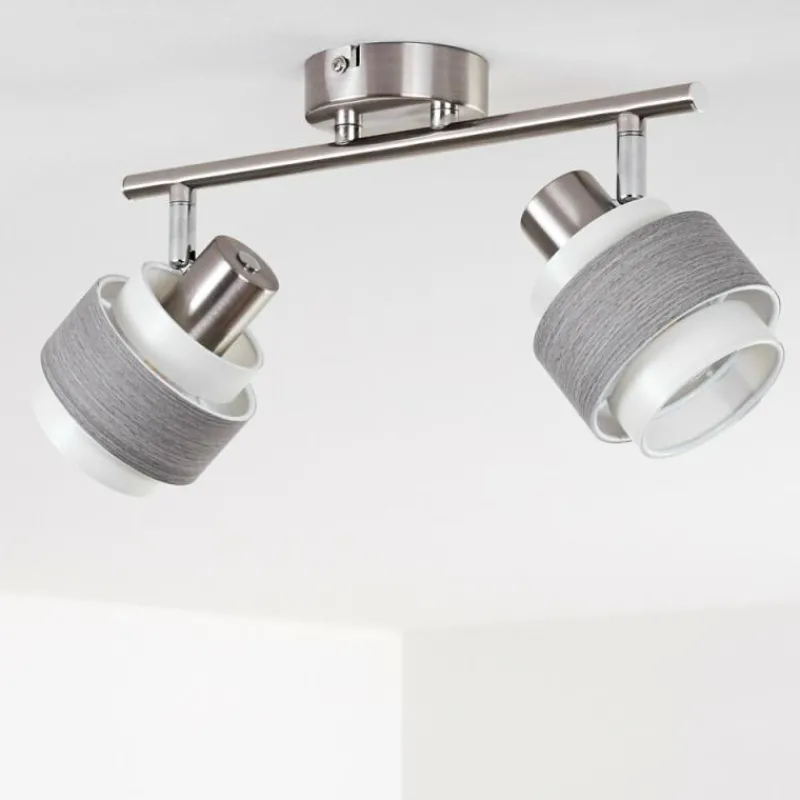 hofstein Plafonnier Lotorp Nickel mat, 2 lumières* Spots Et Projecteurs