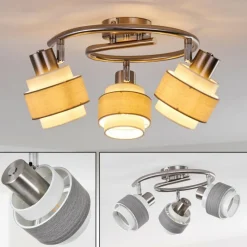 Lampes En Tissu-hofstein Plafonnier Lotorp Nickel mat, 3 lumières