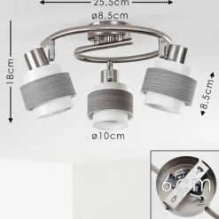 Lampes En Tissu-hofstein Plafonnier Lotorp Nickel mat, 3 lumières