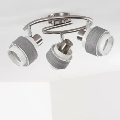 Lampes En Tissu-hofstein Plafonnier Lotorp Nickel mat, 3 lumières