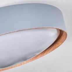 Lampes En Bois-hofstein Plafonnier Louea LED Brun, Gris, Couleur bois, 1 lumière