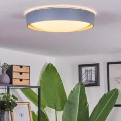 Lampes En Bois-hofstein Plafonnier Louea LED Brun, Gris, Couleur bois, 1 lumière