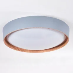 Lampes En Bois-hofstein Plafonnier Louea LED Brun, Gris, Couleur bois, 1 lumière