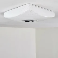 hofstein Plafonnier Lovisa LED Chrome, Blanc, 1 lumière, Télécommandes, Changeur de couleurs* Éclairage Led