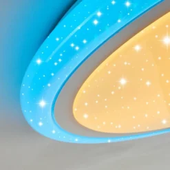 hofstein Plafonnier Lowell LED Blanc, 2 lumières, Télécommandes, Changeur de couleurs