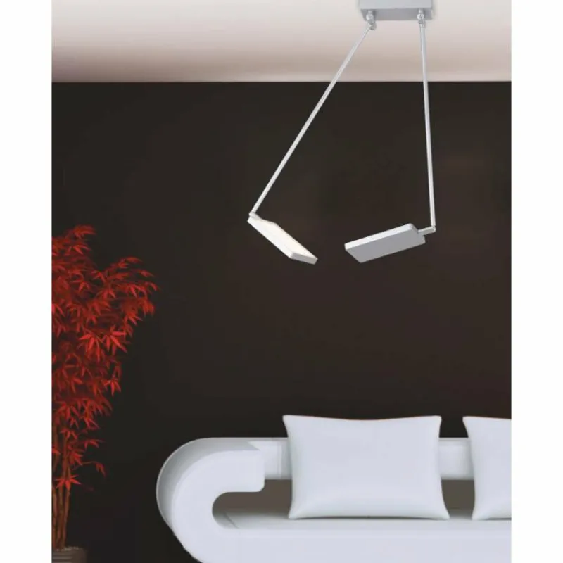 Luce Design Plafonnier Luce-Design Book LED Argenté, 2 lumières* Éclairage Led