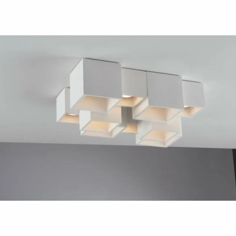 Luce Design Plafonnier Luce-Design Foster peut être peint avec de la peinture ordinaire, Blanc, 5 lumières* Plafonniers