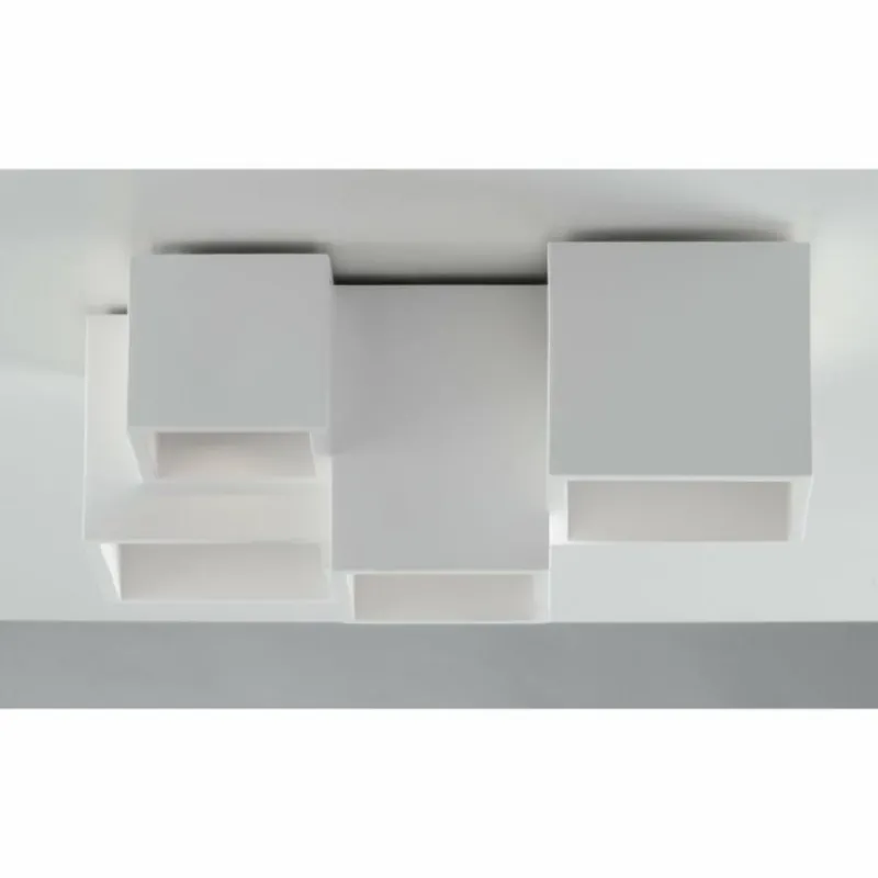 Luce Design Plafonnier Luce-Design Foster peut être peint avec de la peinture ordinaire, Blanc, 5 lumières* Plafonniers