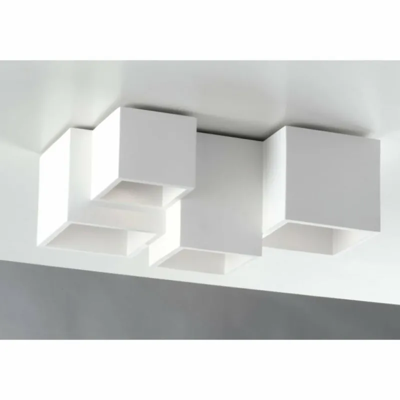 Luce Design Plafonnier Luce-Design Foster peut être peint avec de la peinture ordinaire, Blanc, 5 lumières* Plafonniers
