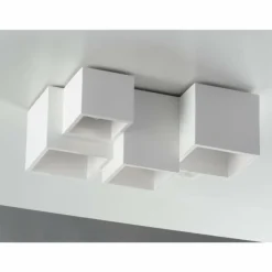 Luce Design Plafonnier Luce-Design Foster peut être peint avec de la peinture ordinaire, Blanc, 5 lumières* Plafonniers