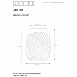 Luminaires Lucide Plafonnier Lucide AGATHA Laiton, 1 lumière