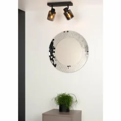 Suspension Verre Fumé-Luminaires Lucide Plafonnier Lucide ALION Noir, 2 lumières