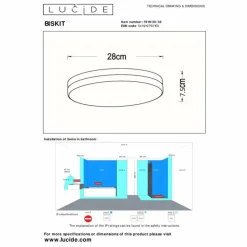 Luminaires Lucide Plafonnier Lucide BISKIT LED Noir, 1 lumière, Détecteur de mouvement* Éclairage Led