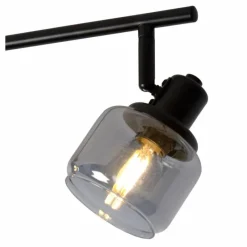 Suspension Verre Fumé-Luminaires Lucide Plafonnier Lucide BJORN Noir, 4 lumières