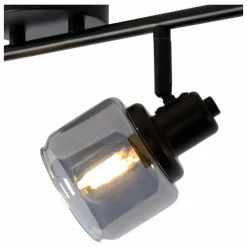 Suspension Verre Fumé-Luminaires Lucide Plafonnier Lucide BJORN Noir, 4 lumières