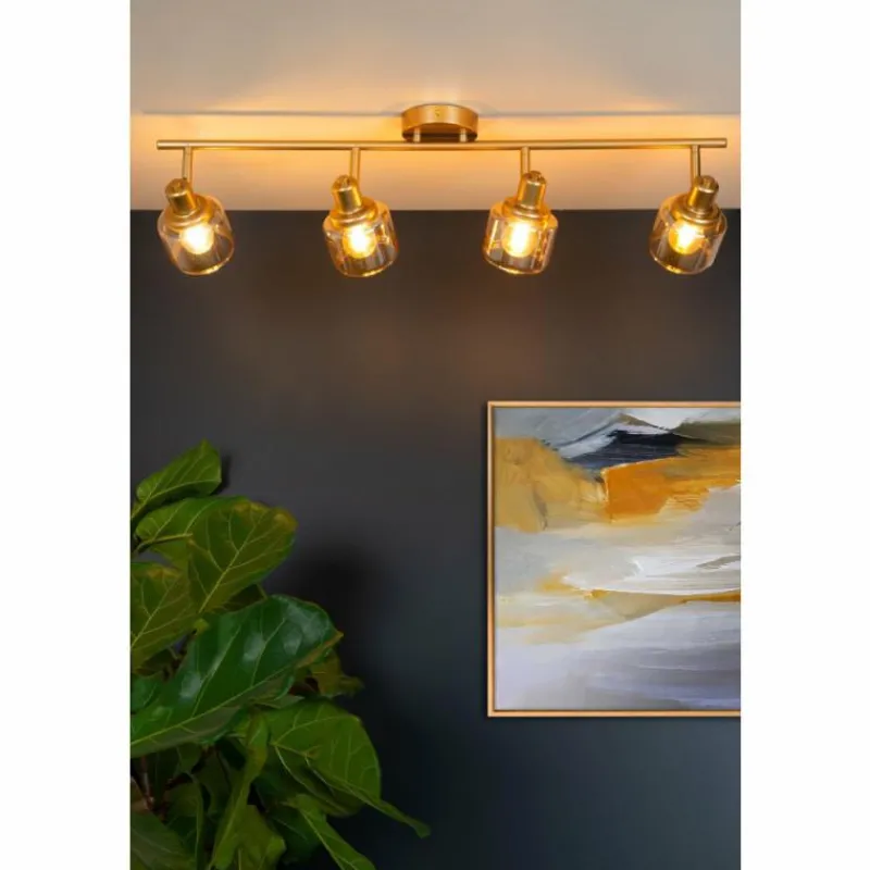 Luminaires Lucide Plafonnier Lucide BJORN Or, Laiton, 4 lumières