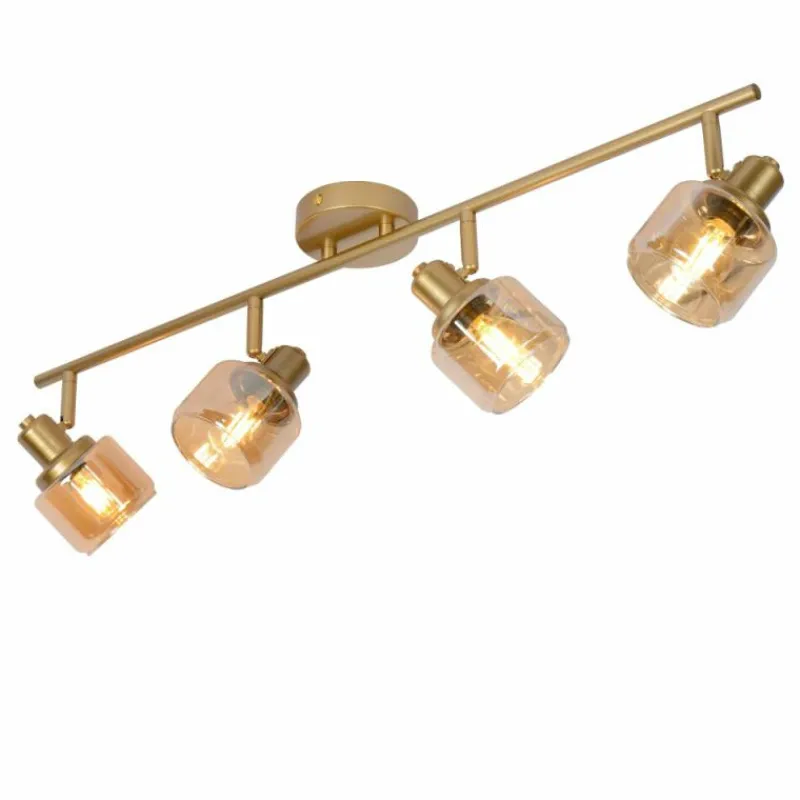 Luminaires Lucide Plafonnier Lucide BJORN Or, Laiton, 4 lumières